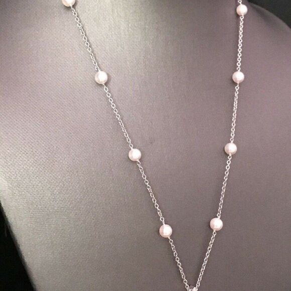 Diamond Akoya Pearl Necklace 14k Gold 5.75 mm 18.5" Certified $3,950 818062 - Picture 8 of 12